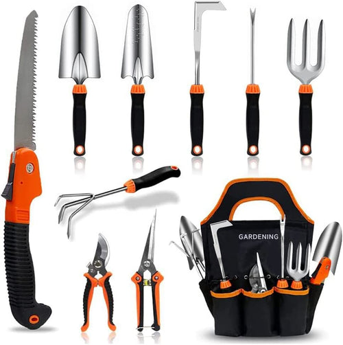 LRAIN 10-Piece Stainless Steel Garden Tool Set