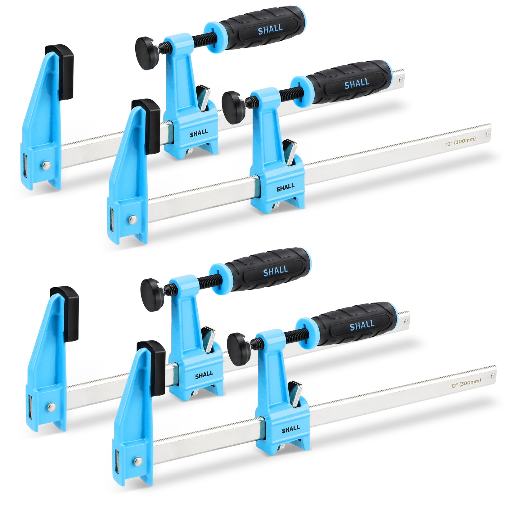 LRAIN 4-Pack 12 Inch Steel Bar Clamp Set