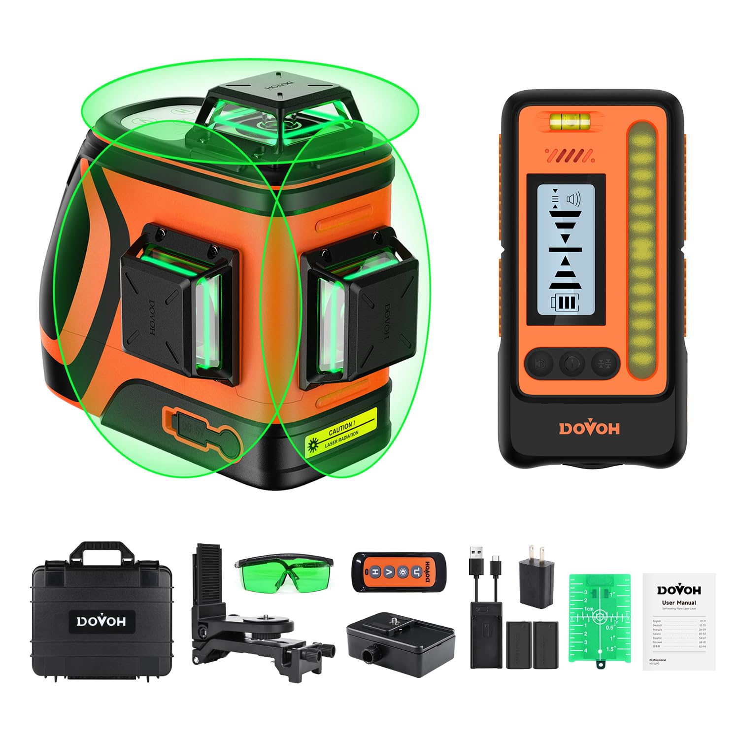 LRAIN Outdoor 360° Self-Leveling Green Laser Level Kit