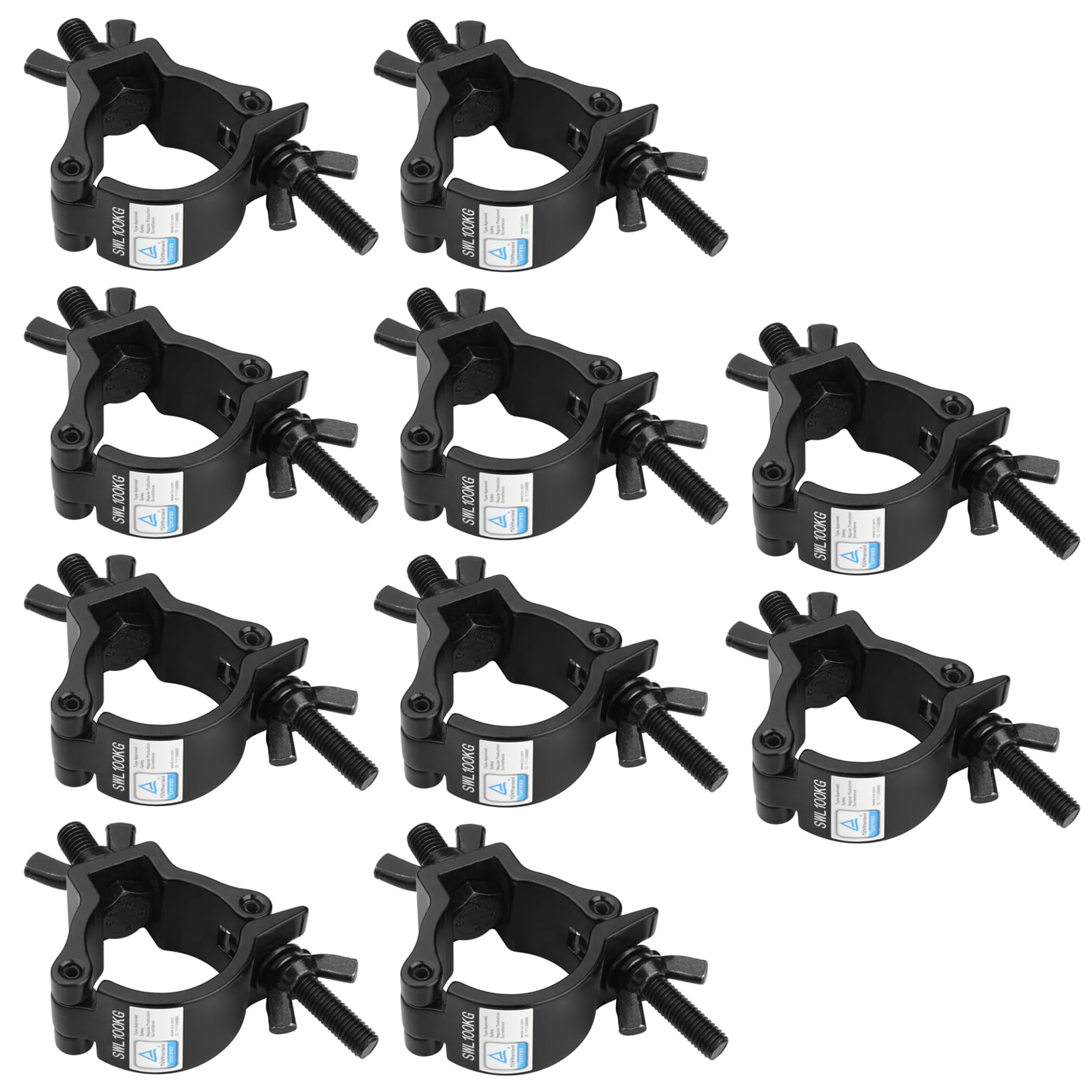 LRAIN 10-Pack Black 2 Inch Truss Clamp Set