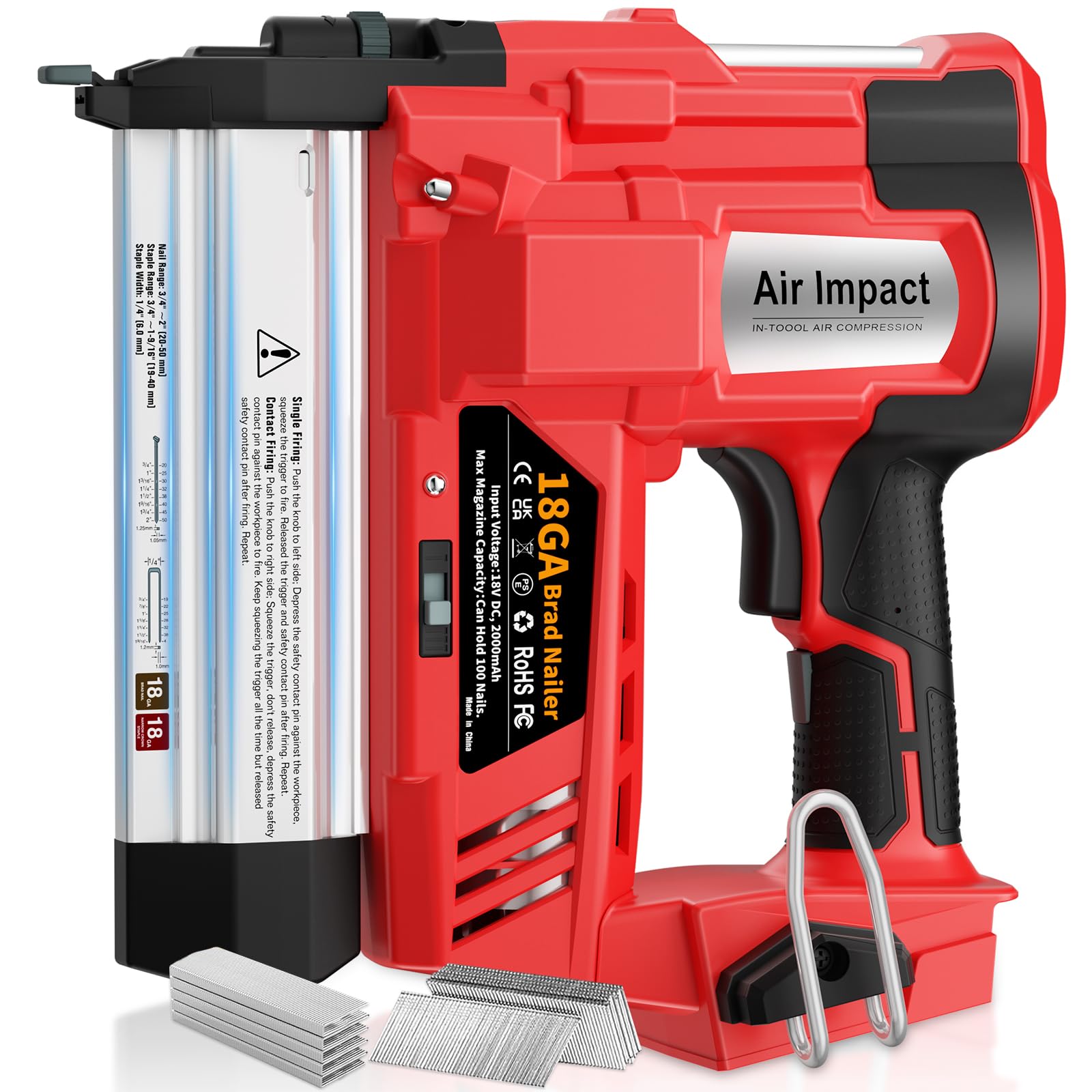 LRAIN Cordless 2-In-1 Brad Nailer and Staple Gun