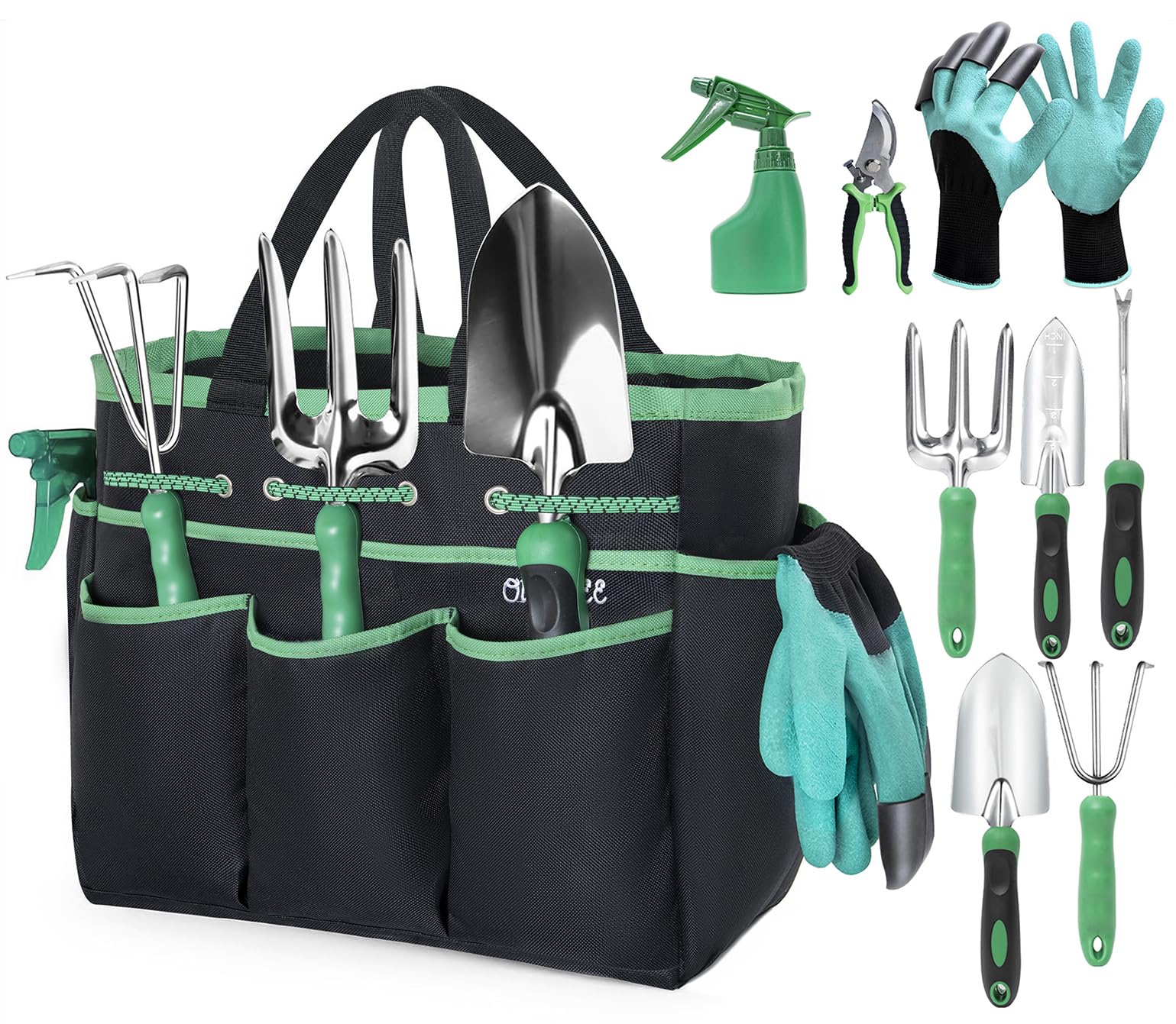 LRAIN Heavy-Duty Stainless Steel Garden Tool Set