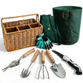 LRAIN All-In-One Garden Tool Set with Wicker Basket